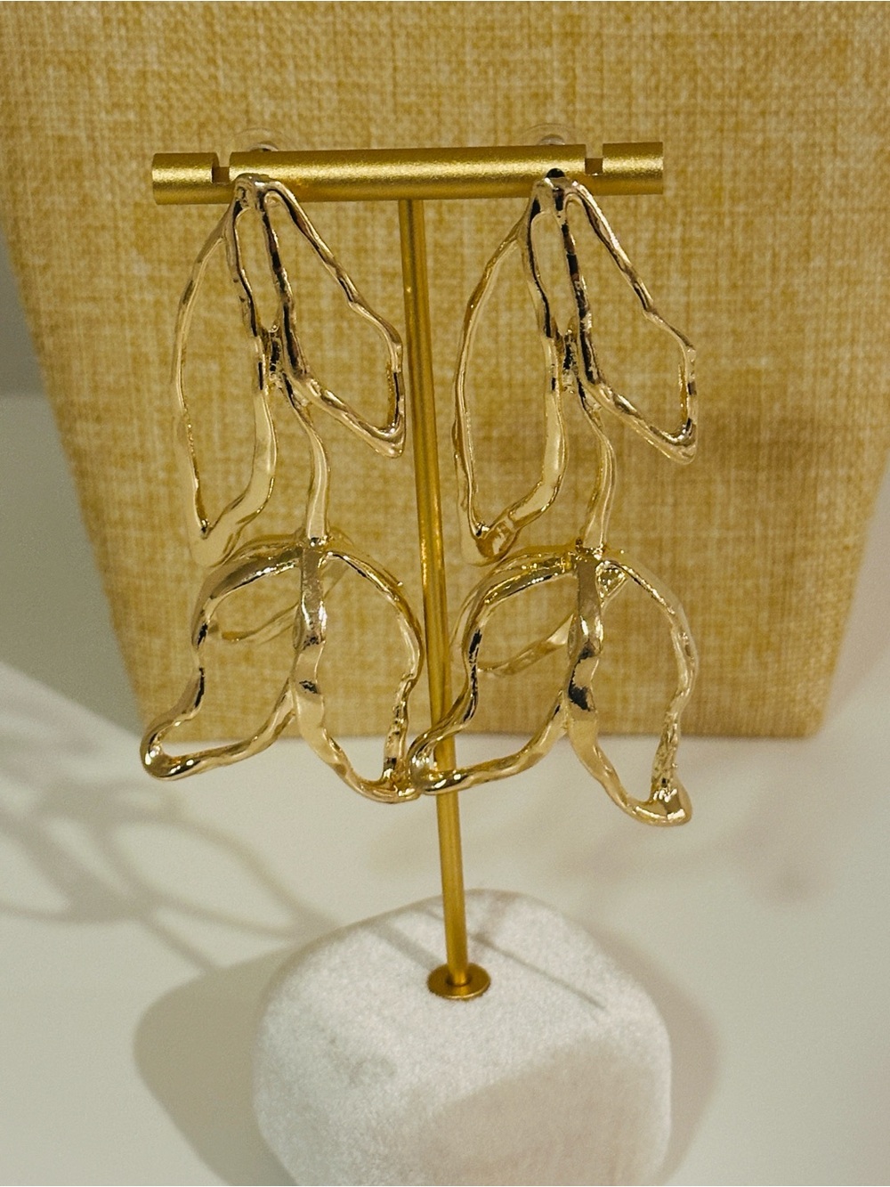 Fashion Jewelry Gold Leaf Dangle Earrings